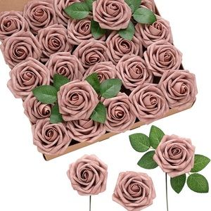 20pc Ling’s Moment Dusty Rose Flowers